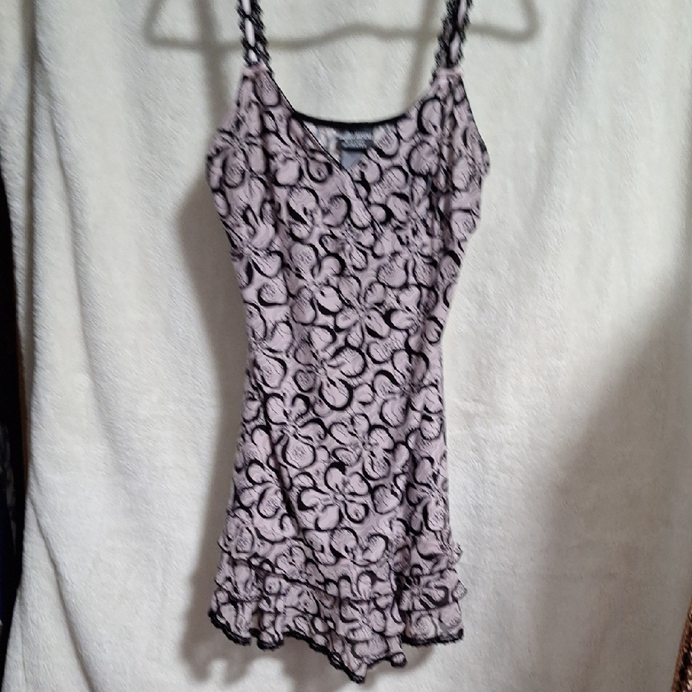 Floral Patterned Slip with Ruffle Hem